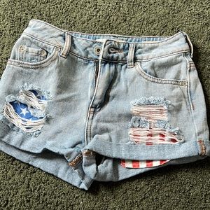 American Flag Jean shorts